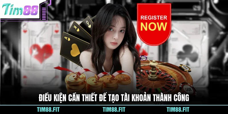 Điều kiện cần thiết để tạo tài khoản thành công